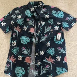 Hurley floral button up NWT surf shirt classy stretchy medium
